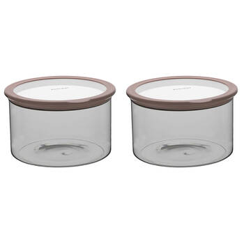 2PK Ecology Store Round 2.9L Glass Barrel/Canister 20.8cm - Clear Lid