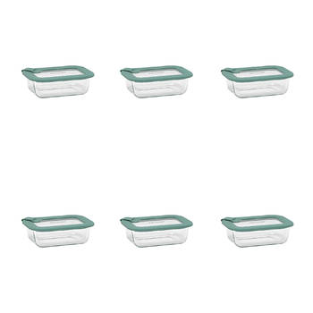 6PK Ecology Store Rectangle Glass Food Container 370ml - Eucalyptus