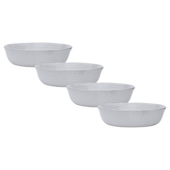 4x Ecology Ottawa 22cm Orchid Stoneware Dinner Bowl - Grey