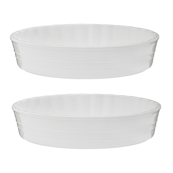 2PK Ecology Signature Embossed 25x25cm Quiche Porcelain Dish