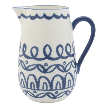 Ecology Lucille Stoneware Serving Jug Blue/White 1.3L 12x16x19cm