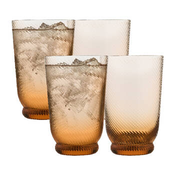 4pc Ecology Aveline High Ball Drinking Tumblers Set Marigold 400ml