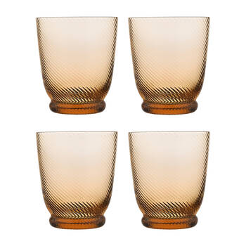 4pc Ecology Aveline Glass Drinking Tumblers Set Marigold 280ml