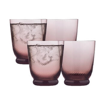 4pc Ecology Aveline Glass Drink Tumblers Set Plum 8.5x10cm 280ml