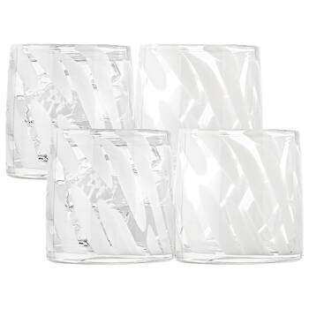 4pc Ecology Camille Soda Lime Glass Tumblers Drinking Cups 260ml White