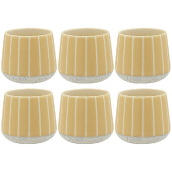 6PK Ecology Stoneware Kitchenware Hull Cuddle Drinking Mug Cup 270ml/9cm Lemon