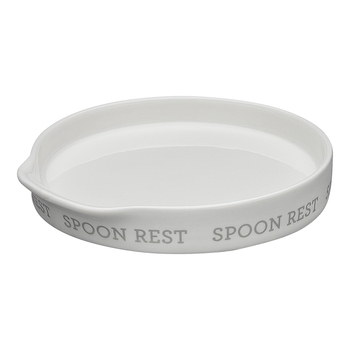 Ecology Abode Porcelain Spoon Rest Utensil Holder - White
