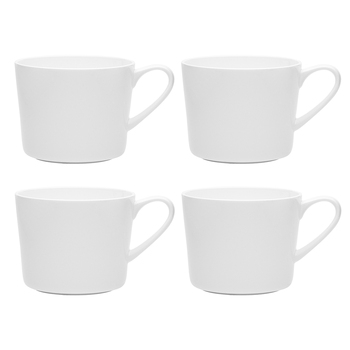 4pc Ecology 400ml Canvas Wide Mug/Cup Tableware - White