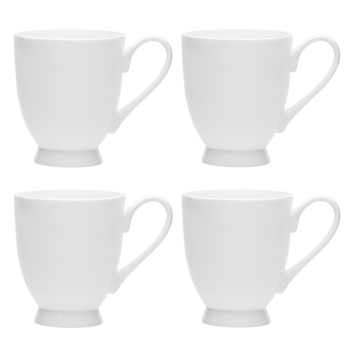 4PK Ecology 310ml Canvas Footed Mug Coffee/Tea Cup - White