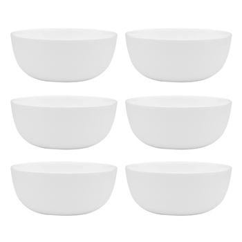 6PK Ecology 16cm Canvas Noodle/Soup Bowl Coupe Dinnerware - White