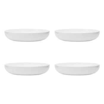 4PK Ecology 22cm Canvas Dinner Bowl/Plate Food/Meal Tableware - White