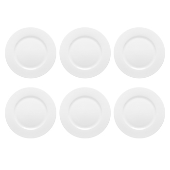 6PK Ecology 26.5cm Canvas Dinner Plate Rim Dinnerware - White