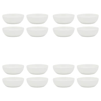 16pc Ecology Fine Bone China Canvas Sauce Bowls 7x3.5cm - White