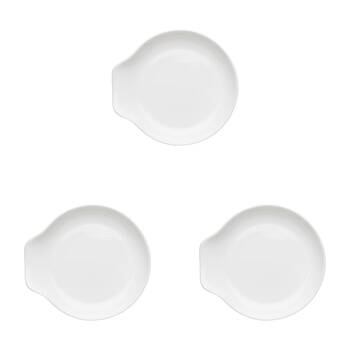 3PK Ecology Fine Bone China Canvas Spoon Rest 11.5x12.5cm - White