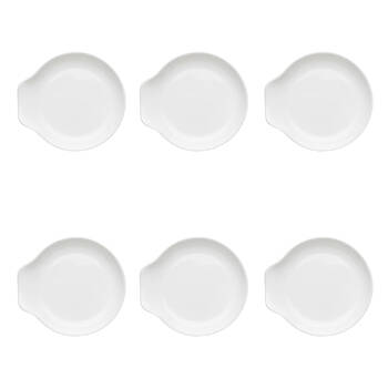 6PK Ecology Fine Bone China Canvas Spoon Rest 11.5x12.5cm - White