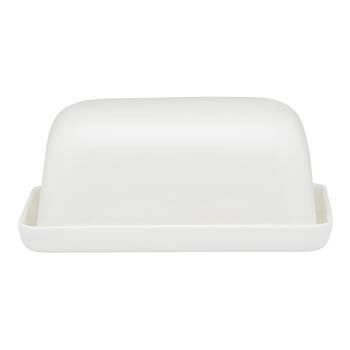 Ecology Fine Bone China Canvas Butter Dish w/ Tray - White