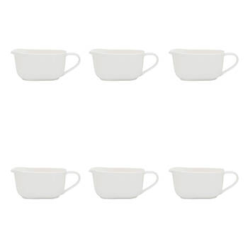 6PK Ecology Fine Bone China Canvas Kitchen Jug 450ml - White
