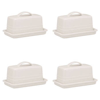4PK Ecology Signature Porcelain Kitchen Lid Butter Dish 250g