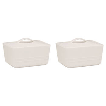 2PK Ecology Signature Porcelain Kitchen Lid Butter Dish 500g