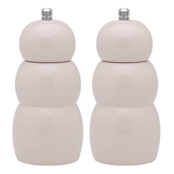 2PK Ecology High Gloss Rubber Wood Salt and Pepper/Herb Pod Grinder 15.5cm Oat