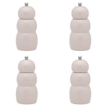 4PK Ecology High Gloss Rubber Wood Salt and Pepper/Herb Pod Grinder 15.5cm Oat