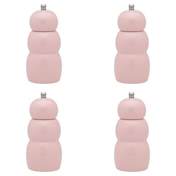 4PK Ecology High Gloss Rubber Wood Salt and Pepper/Herb Pod Grinder 15.5cm Blush