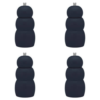 4PK Ecology High Gloss Rubber Wood Salt and Pepper/Herb Pod Grinder 15.5cm Slate