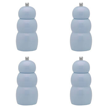 4PK Ecology High Gloss Rubber Wood Salt and Pepper Pod Grinder 15.5cm Horizon