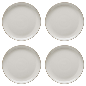4PK Ecology Stoneware Dinnerware Element Dinner Plate 26.5cm Blanc