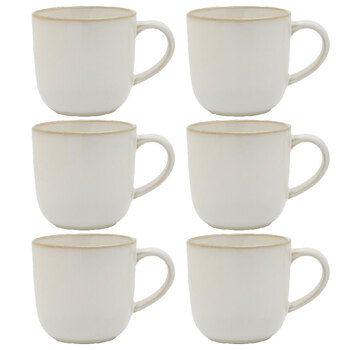 6PK Ecology Stoneware Element Drinking Mug Cup 360ml Blanc