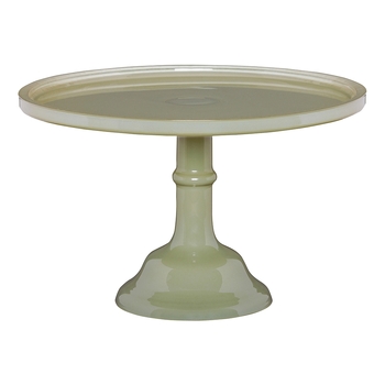 Ecology Glass Torte Cake Stand Dessert Display 29x18cm Sage Green