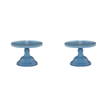 2PK Ecology Glass Torte Cake Stand Dessert Display 19x13cm Storm Blue