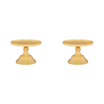 2PK Ecology Glass Torte Cake Stand Dessert Display 19x13cm Honey Yellow