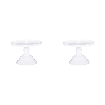 2PK Ecology Glass Torte Cake Stand Dessert Display 19x13cm White
