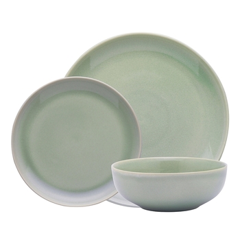 12pc Ecology Element Stoneware Dinner Set Round - Dew