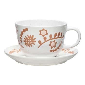 Ecology Nori Glazed Stoneware Tea Cup & Saucer Set 330ml