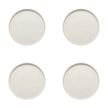4PK Ecology Ceramic Kitchenware Domus Side Plate 22cm Ecru