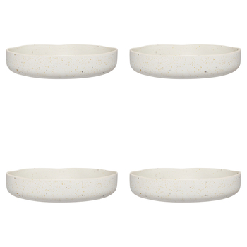 4PK Ecology Ceramic Domus Dinner Rim/Pasta/Risotto Bowl 21.5cm Ecru