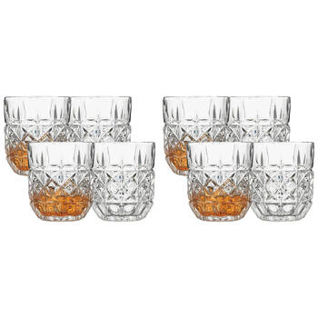 2x 4pc Ecology Matis Soda Lime Glass Whiskey Drinking Glasses 250ml Clear