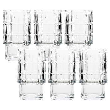 6pc Ecology Phineas Glass Hi Ball Tumblers 370ml - Clear