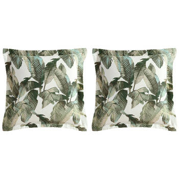 2PK Tommy Bahama 65x65cm Fiesta Palms Euro Pillowcase Square Green