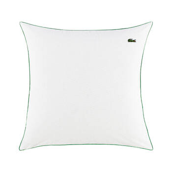 Lacoste L Tamis Euro Soft Bedding Pillowcase 100% Cotton Sateen 65x65cm Blanc