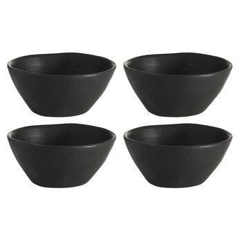 4PK Ecology Speckle Ebony 11cm Stoneware Dip Bowl Round - Black