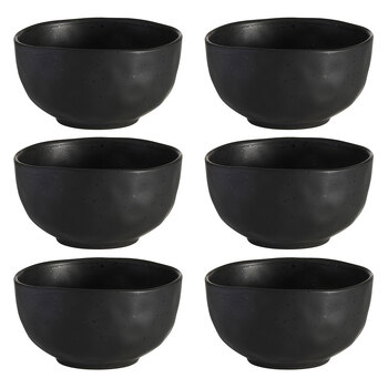 6PK Ecology Speckle Ebony 14cm Stoneware Noodle Bowl Round - Black