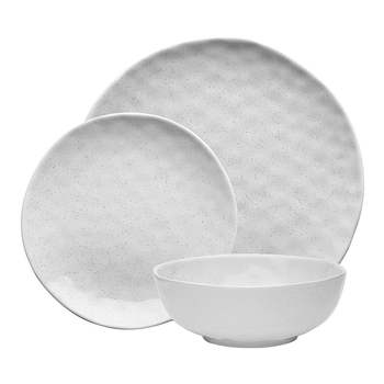 12pc Ecology Speckle Dinner Set Milk