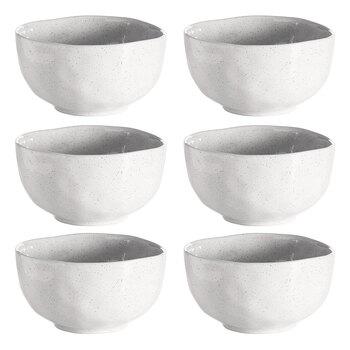 6PK Ecology Speckle Milk 14cm Stoneware Noodle Bowl Round - White