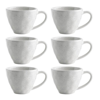 6PK Ecology Speckle Milk 380ml Stoneware Mug w/ Handle Round - White