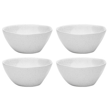 4PK Ecology Speckle Milk 11cm Stoneware Dip Bowl Round - White