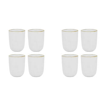 8pc Ecology Speckle Stoneware Cuddle Mug 250ml - Milk/Gold