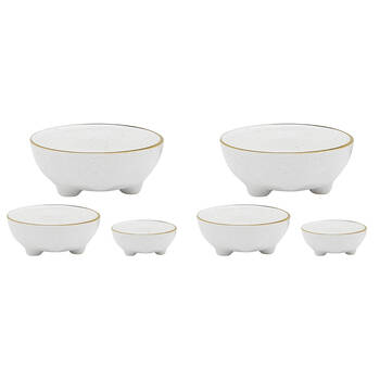 6pc Ecology Speckle Stoneware Nesting Bowl Tableware - Milk/Gold